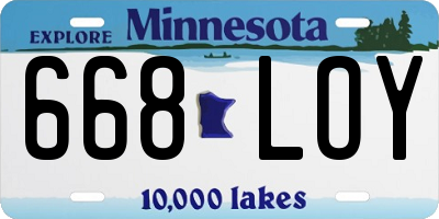 MN license plate 668LOY