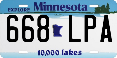 MN license plate 668LPA