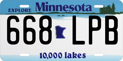 MN license plate 668LPB