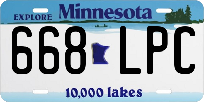MN license plate 668LPC
