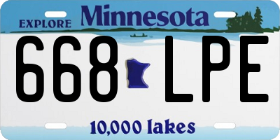 MN license plate 668LPE