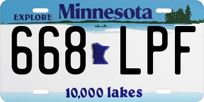 MN license plate 668LPF