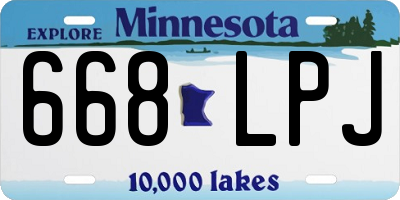 MN license plate 668LPJ