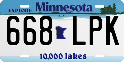 MN license plate 668LPK
