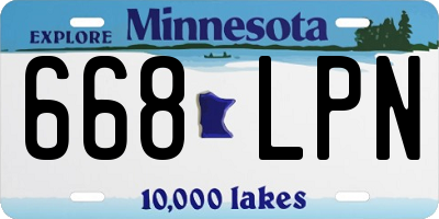 MN license plate 668LPN