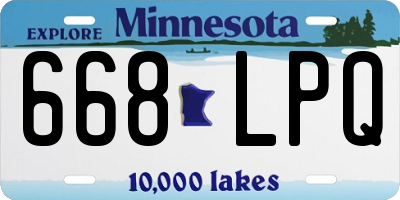 MN license plate 668LPQ