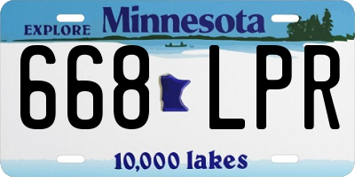 MN license plate 668LPR