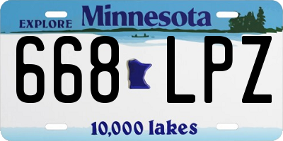 MN license plate 668LPZ