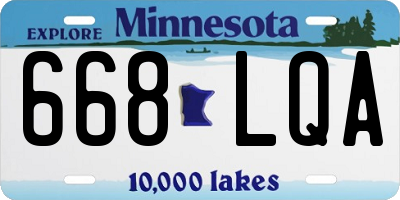 MN license plate 668LQA