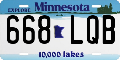 MN license plate 668LQB