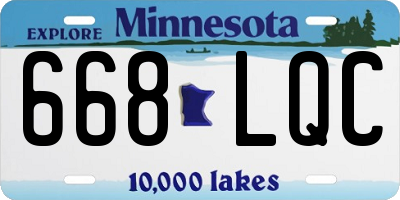 MN license plate 668LQC