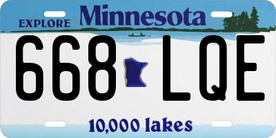 MN license plate 668LQE