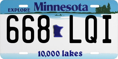 MN license plate 668LQI