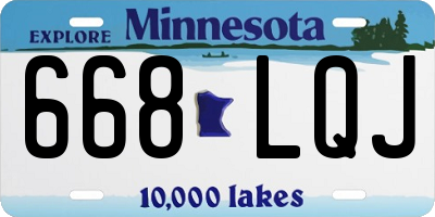 MN license plate 668LQJ
