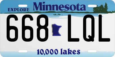 MN license plate 668LQL