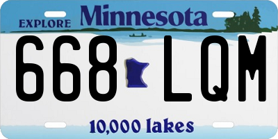 MN license plate 668LQM