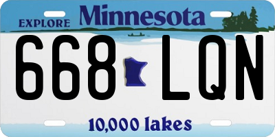 MN license plate 668LQN