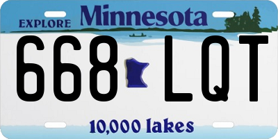 MN license plate 668LQT