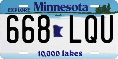 MN license plate 668LQU