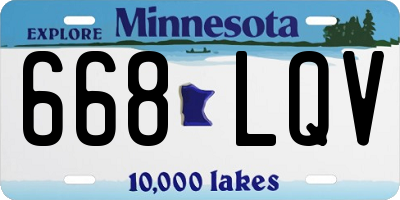 MN license plate 668LQV