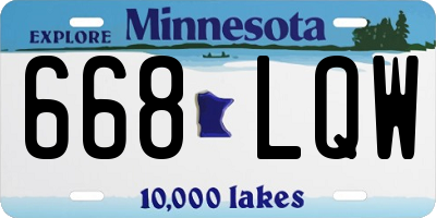 MN license plate 668LQW