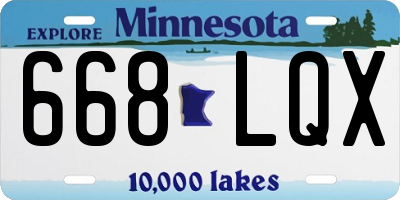 MN license plate 668LQX
