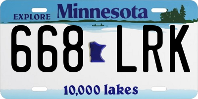 MN license plate 668LRK
