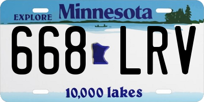 MN license plate 668LRV