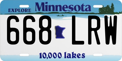 MN license plate 668LRW