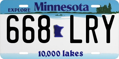 MN license plate 668LRY
