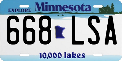 MN license plate 668LSA
