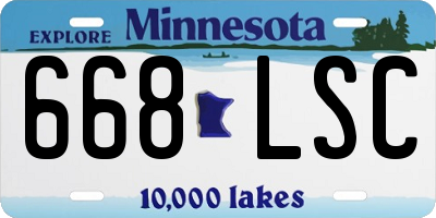 MN license plate 668LSC