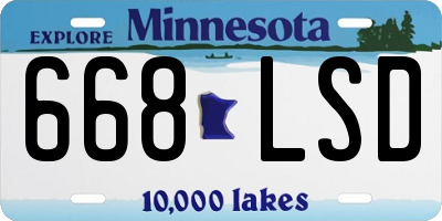MN license plate 668LSD