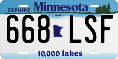 MN license plate 668LSF
