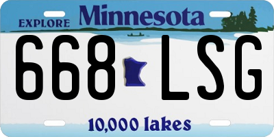 MN license plate 668LSG