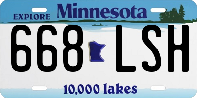 MN license plate 668LSH