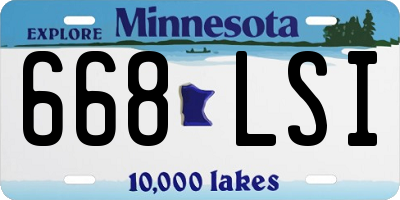 MN license plate 668LSI