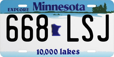 MN license plate 668LSJ