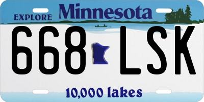 MN license plate 668LSK