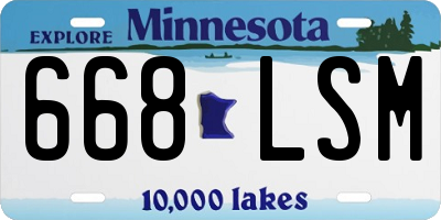 MN license plate 668LSM