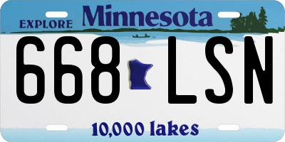 MN license plate 668LSN