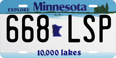 MN license plate 668LSP