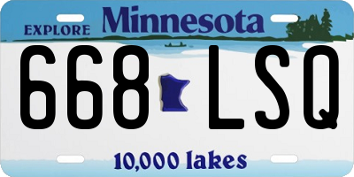 MN license plate 668LSQ