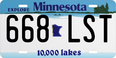 MN license plate 668LST