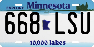 MN license plate 668LSU