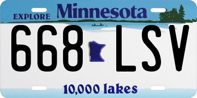 MN license plate 668LSV