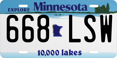 MN license plate 668LSW
