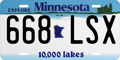 MN license plate 668LSX