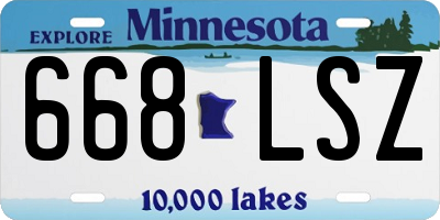 MN license plate 668LSZ