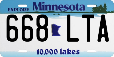 MN license plate 668LTA